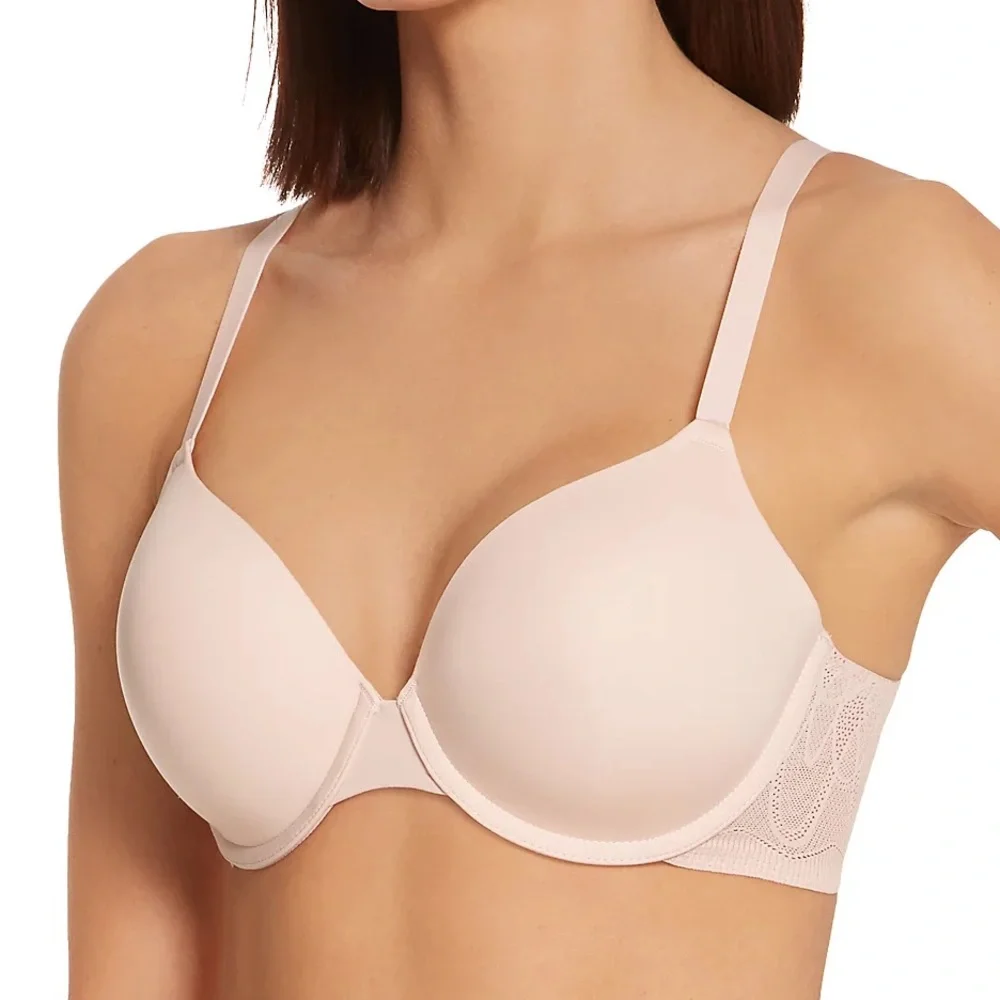 DKNY Lace Comfort Underwire Demi Bra Beige Nude 34B